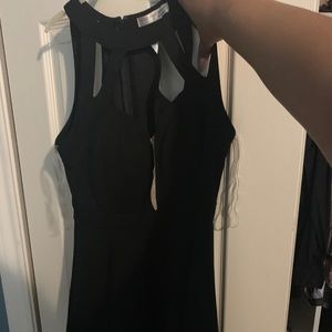 Black fit and flare party dress